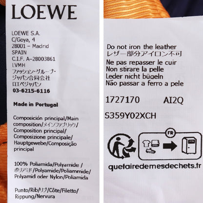 LOEWE Leather Patch Oversized Bomber Jacket Navy Size 42