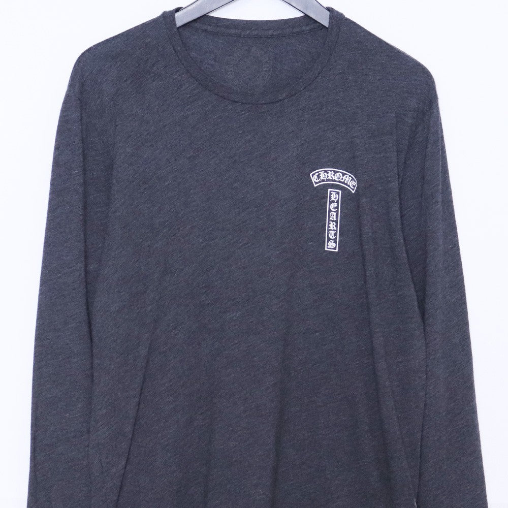 CHROME HEARTS Matty Boy Darlin Back Print Long Sleeve Tee Gray Size S