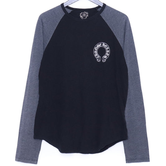 CHROME HEARTS Old Scroll Logo Raglan Long Sleeve T-Shirt Black Size S