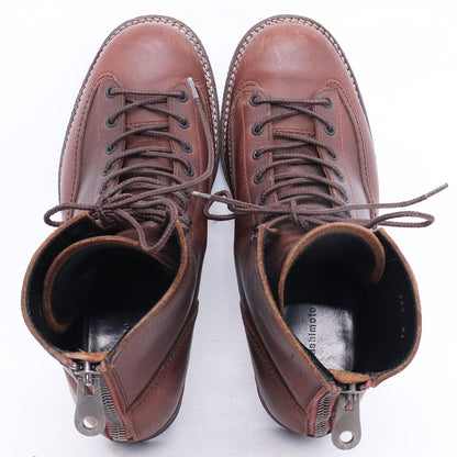 junhashimoto Military Back Zip Double Boots Brown Size EU 41
