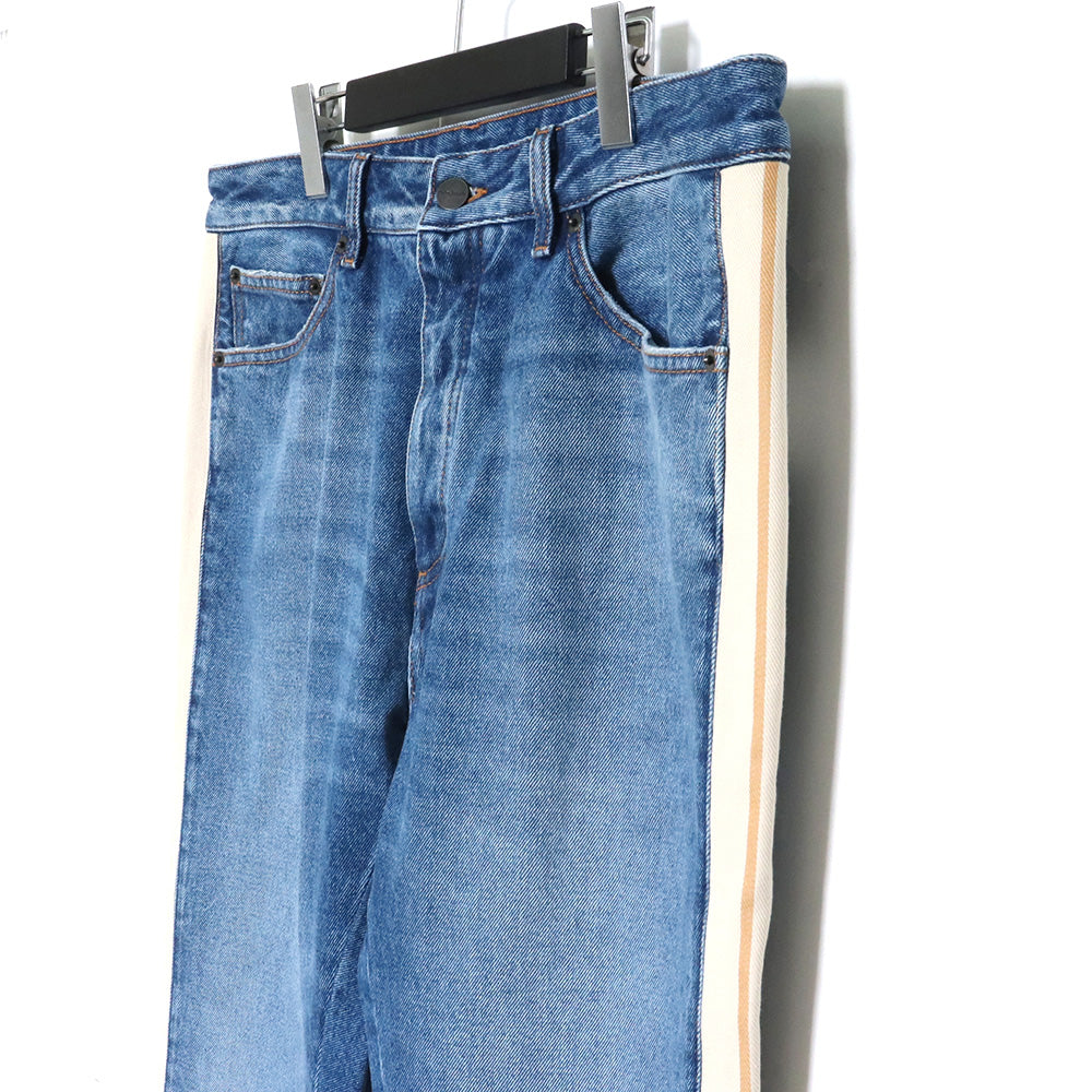 PALM ANGELS 23SS Side Stripe Straight Jeans Indigo Size 34