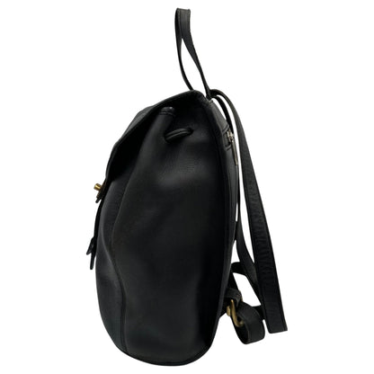 OLD COACH Vintage Turnlock All-Leather Backpack Black
