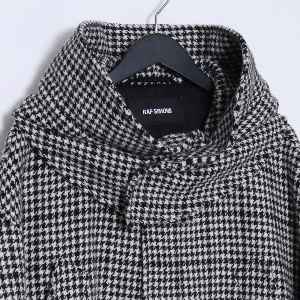 RAF SIMONS 18AW Houndstooth Padded Parka Gray Size 48