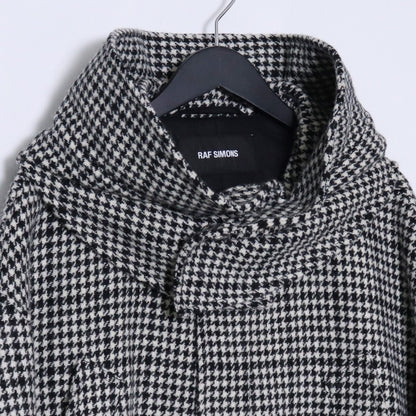 RAF SIMONS 18AW Houndstooth Padded Parka Gray Size 48