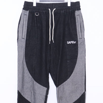 SAPEUR Denim Track Pants Black Size XL