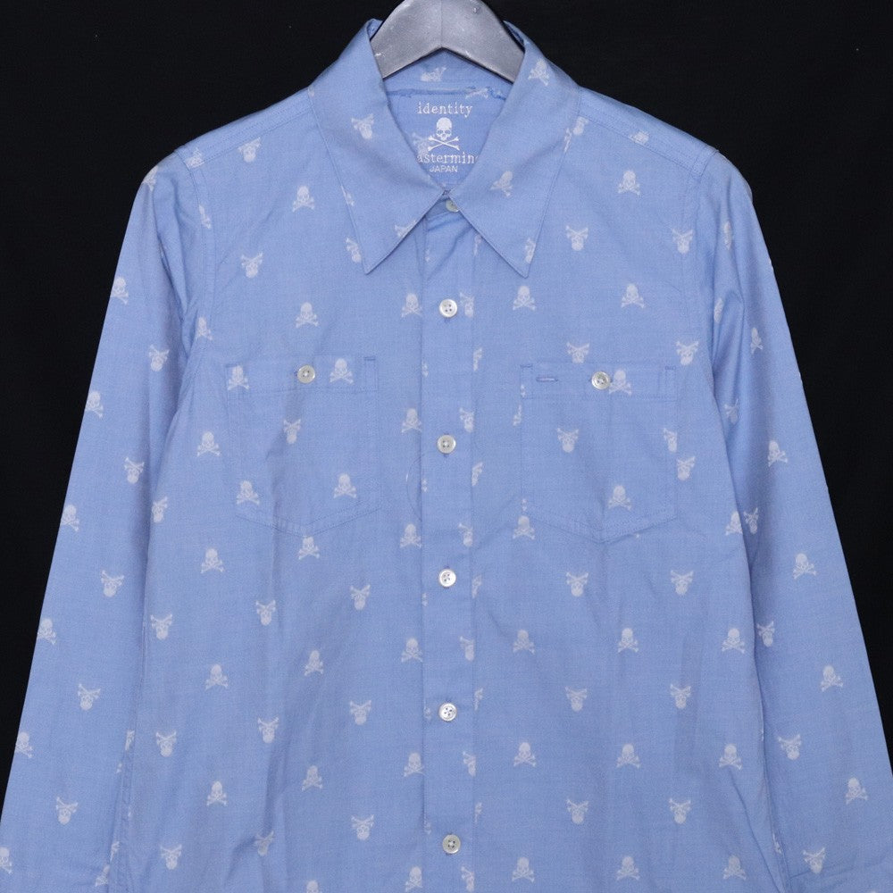 Mastermind Japan Identity Jacquard Skull Shirt Blue Size XS