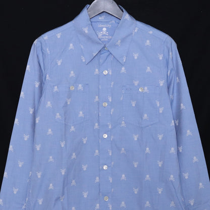 Mastermind Japan Identity Jacquard Skull Shirt Blue Size XS