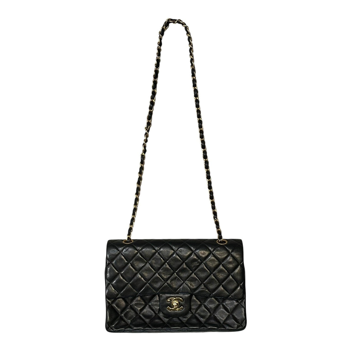 CHANEL 90s Vintage Matelasse Flap Handbag