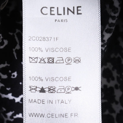 CELINE 19AW Splatter Print Viscose Shirt Black Size 42