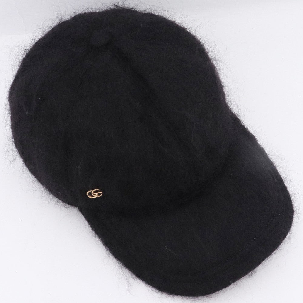 GUCCI Mohair Baseball Cap Black Size L