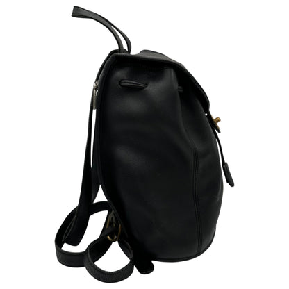 OLD COACH Vintage Turnlock All-Leather Backpack Black