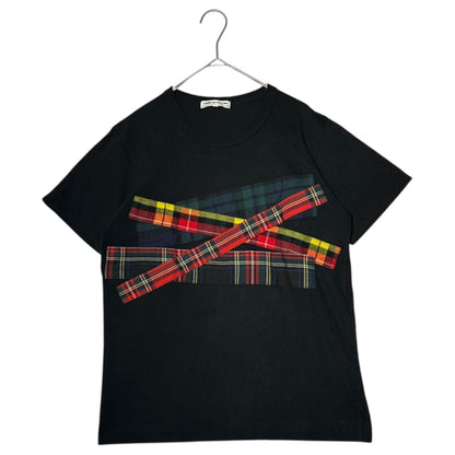 COMME des GARCONS 08AW Tartan Patchwork T-Shirt Black Size L