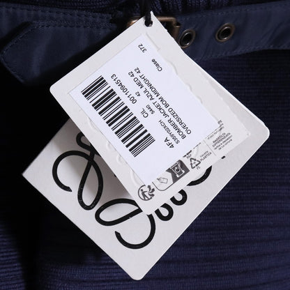 LOEWE Leather Patch Oversized Bomber Jacket Navy Size 42