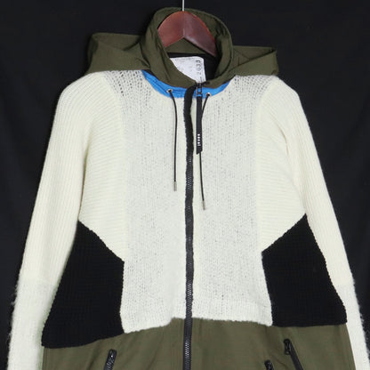 SACAI 21AW Wool Knit Alpaca Blend Docking Jacket Size 1