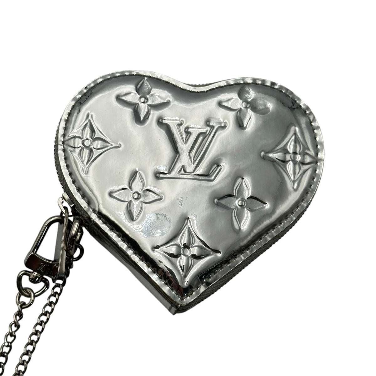 LOUIS VUITTON Monogram Miroir Porte Monnaie Pouch Silver