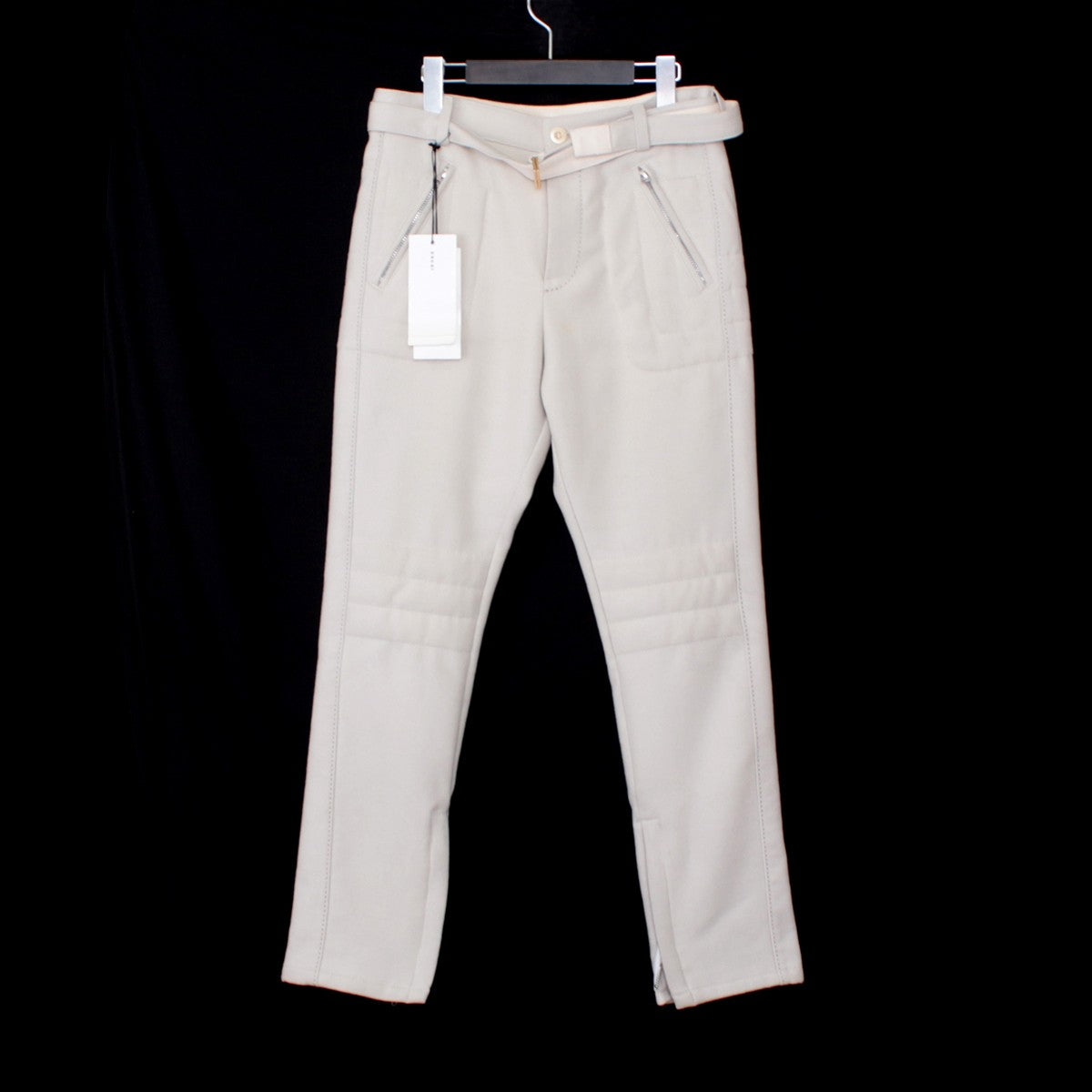 SACAI 20AW Wool Melton Biker Pants White Size 0