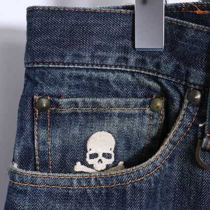 MASTERMIND JAPAN "ovecome" Gold Thread Jeans Blue Size S