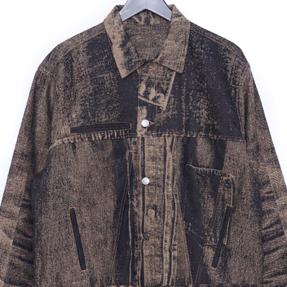 DAISUKE TANABE 26SS X-Ray Jacquard Denim Brown Black Jacket Size 38