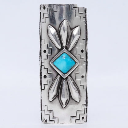LARRY SMITH Navajo Turquoise Lighter Case Silver Size F
