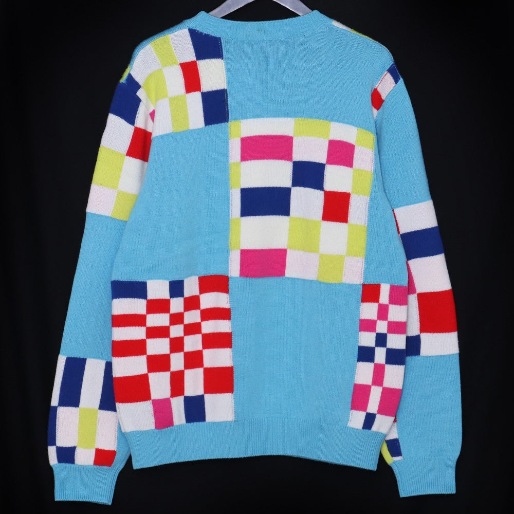 LOUIS VUITTON 21SS Distorted Giant Sweater Blue Size M