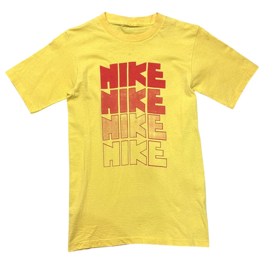 NIKE 80's 4-tier Logo Print T-Shirt Yellow/Red