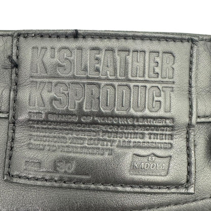 KADOYA Leather Biker Pants Black Size W30