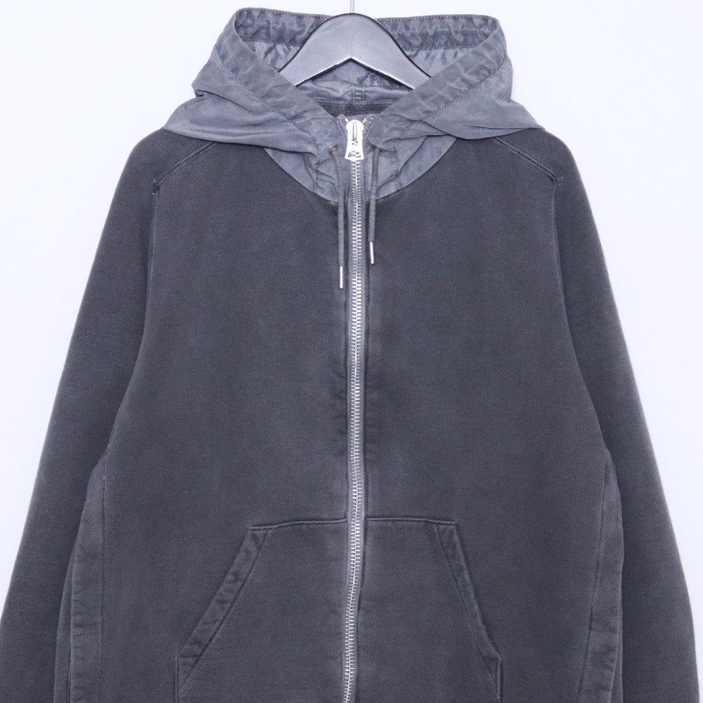 SACAI 24AW Garment Dye Cotton Jersey Zip Hoodie Gray Size 1