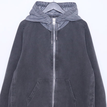 SACAI 24AW Garment Dye Cotton Jersey Zip Hoodie Gray Size 1