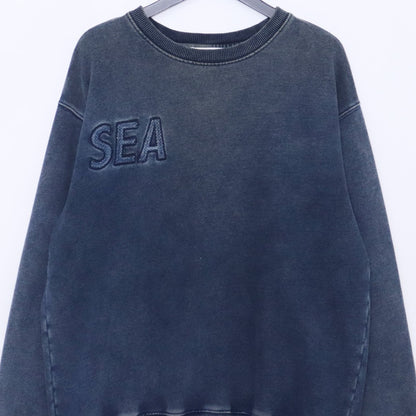 WIND AND SEA Indigo Crew Neck Logo T-Shirt Size L