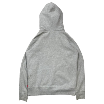 SUPREME 15AW Felt Hooded Logo Zip Hoodie Light Gray Size S