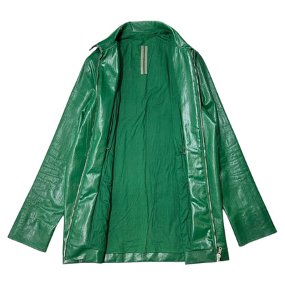Rick Owens DRKSHDW 18SS Coated Zip Denim Jacket Green Size S