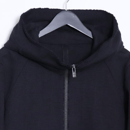 DEVOA Heavy Jersey Hooded Jacket Black Hoodie Size 2