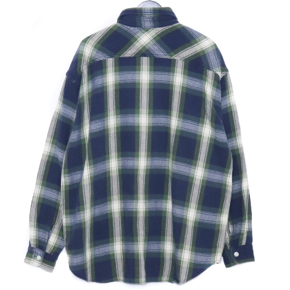REMI RELIEF NAVY LABEL Indigo Check Sleeve Shirt