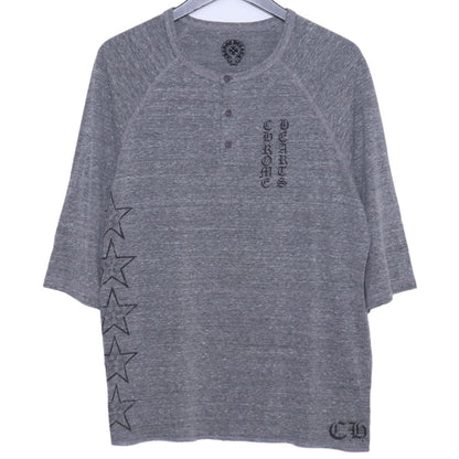 CHROME HEARTS OLD Star Print Henry Neck T-Shirt Gray Size M