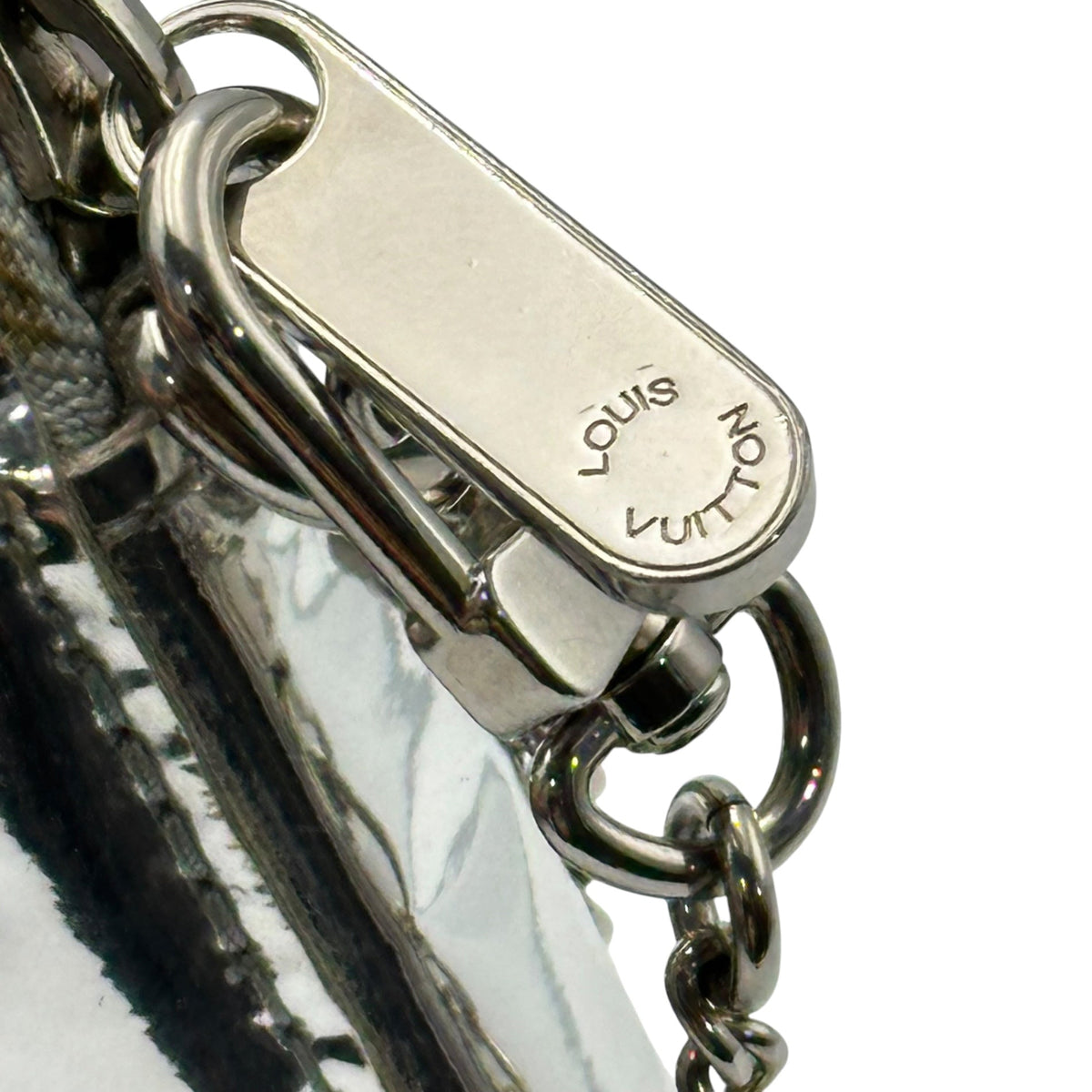 LOUIS VUITTON Monogram Miroir Porte Monnaie Pouch Silver