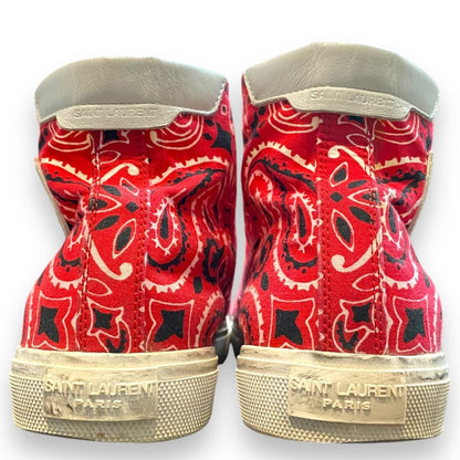 SAINT LAURENT PARIS Bedford Bandana Sneakers Red Size EU 40
