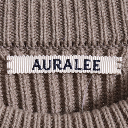 AURALEE 20AW Super Fine Wool Rib Knit Light Brown Size 4