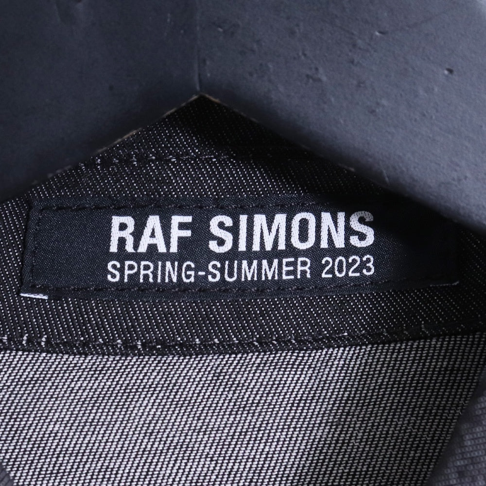 RAF SIMONS 23SS Oversized Leather Patch Shirt Black Size S