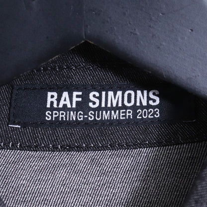 RAF SIMONS 23SS Oversized Leather Patch Shirt Black Size S