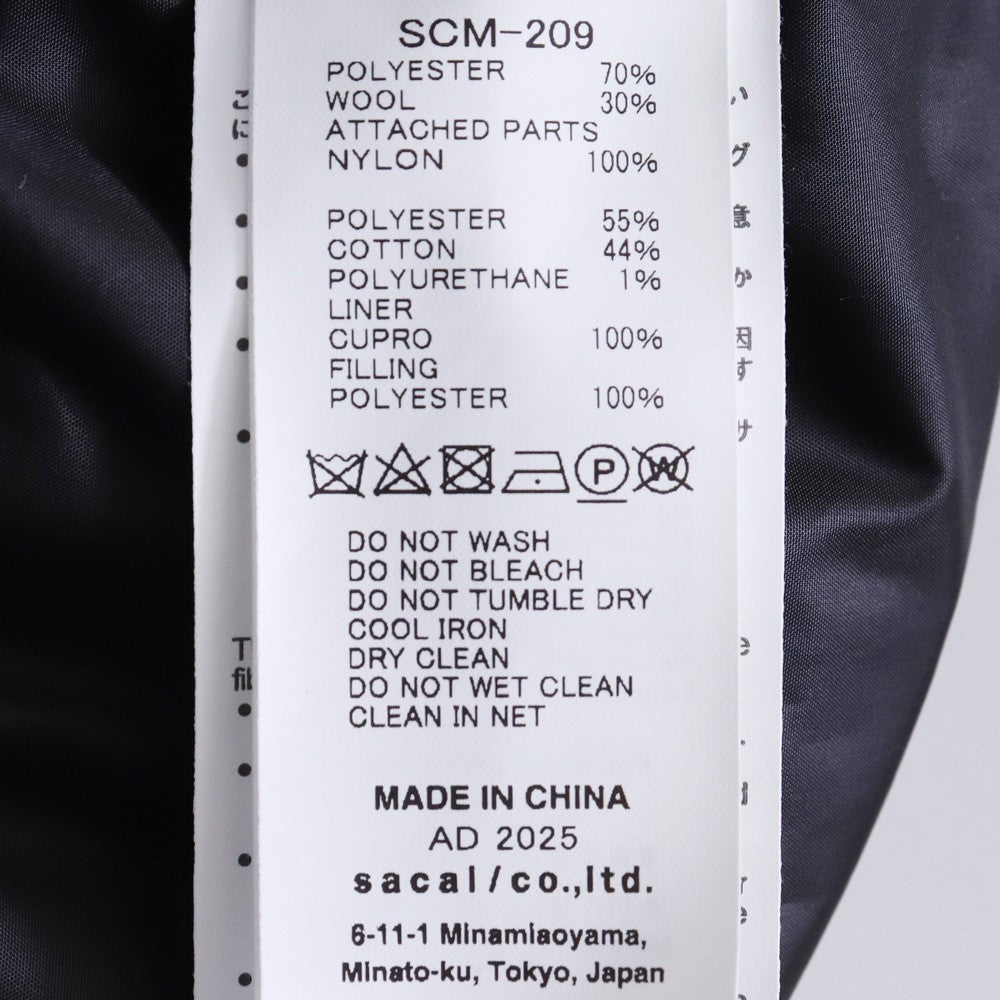 SACAI 24AW Suiting High Neck Jacket Black Size 2