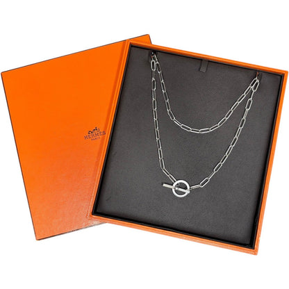HERMES Chaine d'Ancre Game Chain Necklace Silver