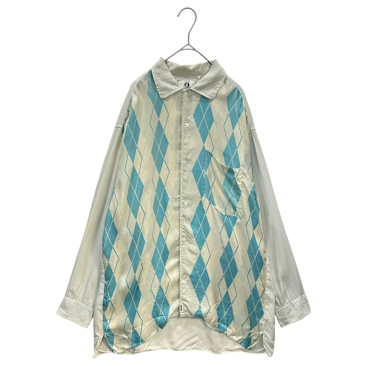 GOODENOUGH 90s Vintage Silk Argyle Oversized Shirt