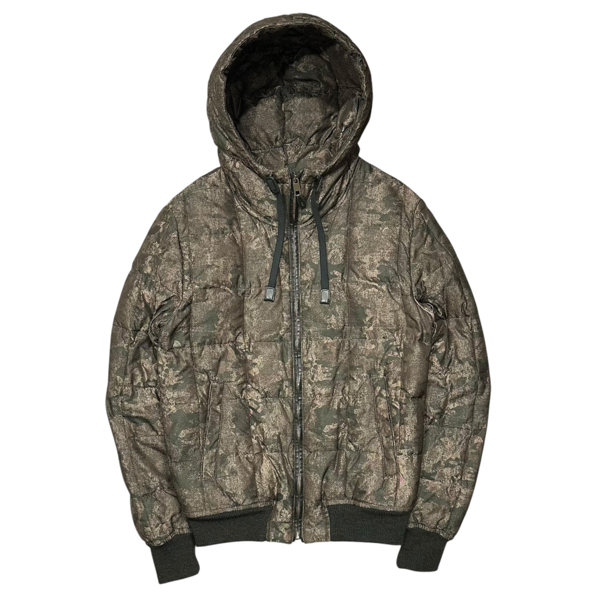 DOLCE&GABBANA Camouflage Quilted Jacket Green Size 44