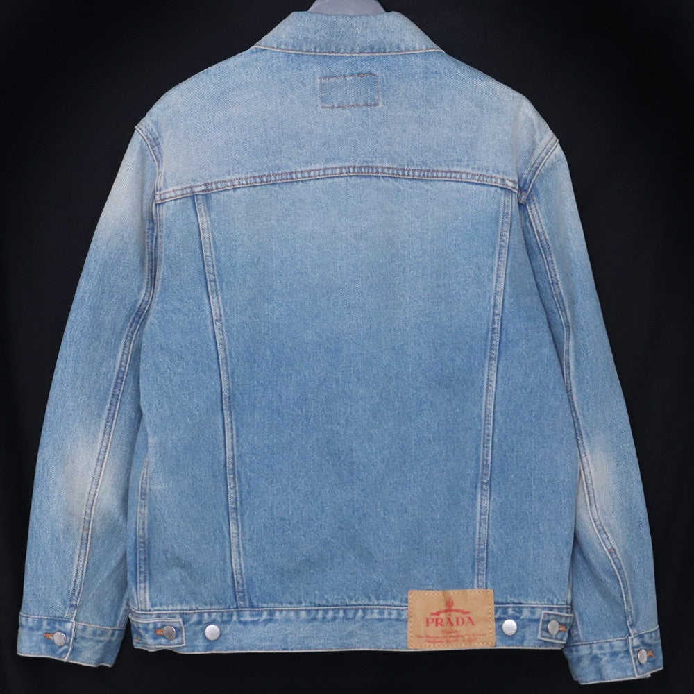 PRADA 22AW Triangle Logo Denim Jacket Indigo Size XL