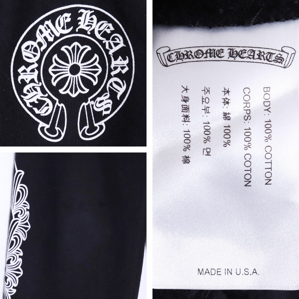 CHROME HEARTS Kids Floral Horseshoe Hoodie Set Black Size 8Y