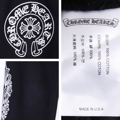 CHROME HEARTS Kids Floral Horseshoe Hoodie Set Black Size 8Y