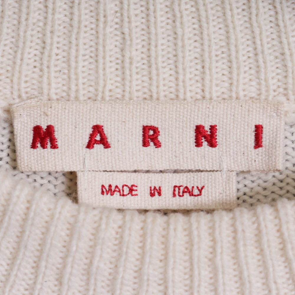 MARNI Shetland Wool Nylon Crewneck Sweater White Size 46