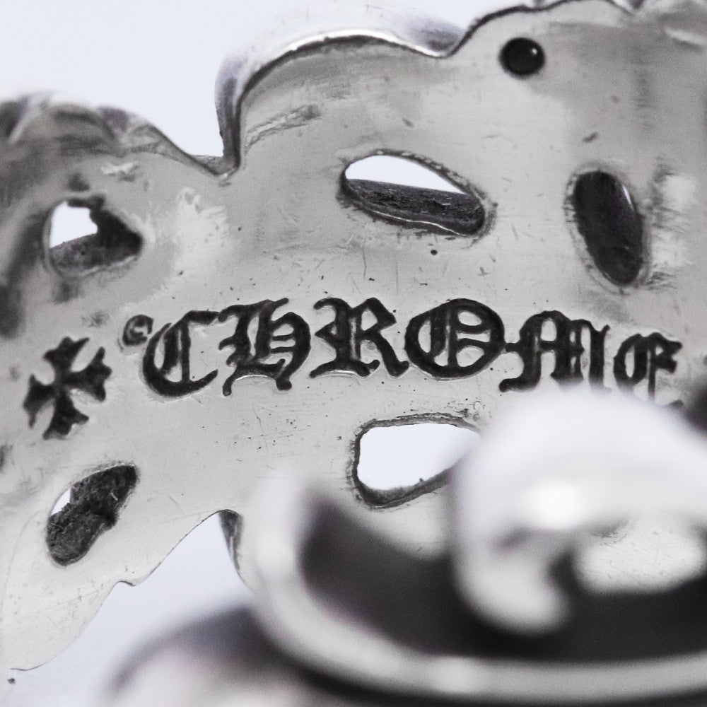 CHROME HEARTS Double Floral Cross Ring Silver Size ONE SIZE