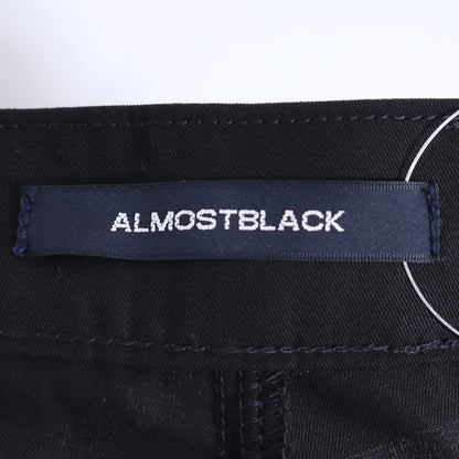 ALMOSTBLACK 25SS Black Woven Wide 6-Pocket Pants Size 2