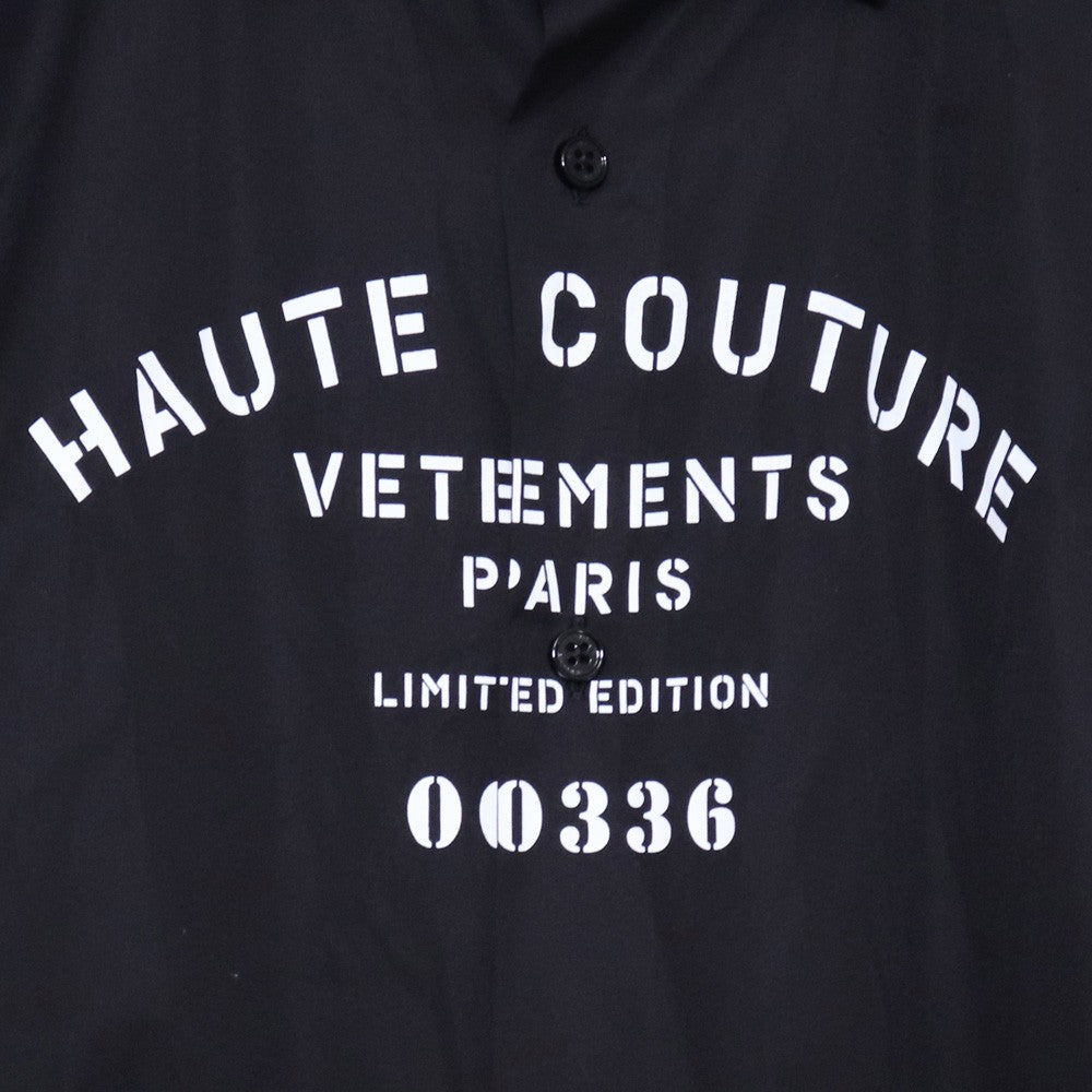VETEMENTS Haute Couture Oversized Button-Up Black Size L